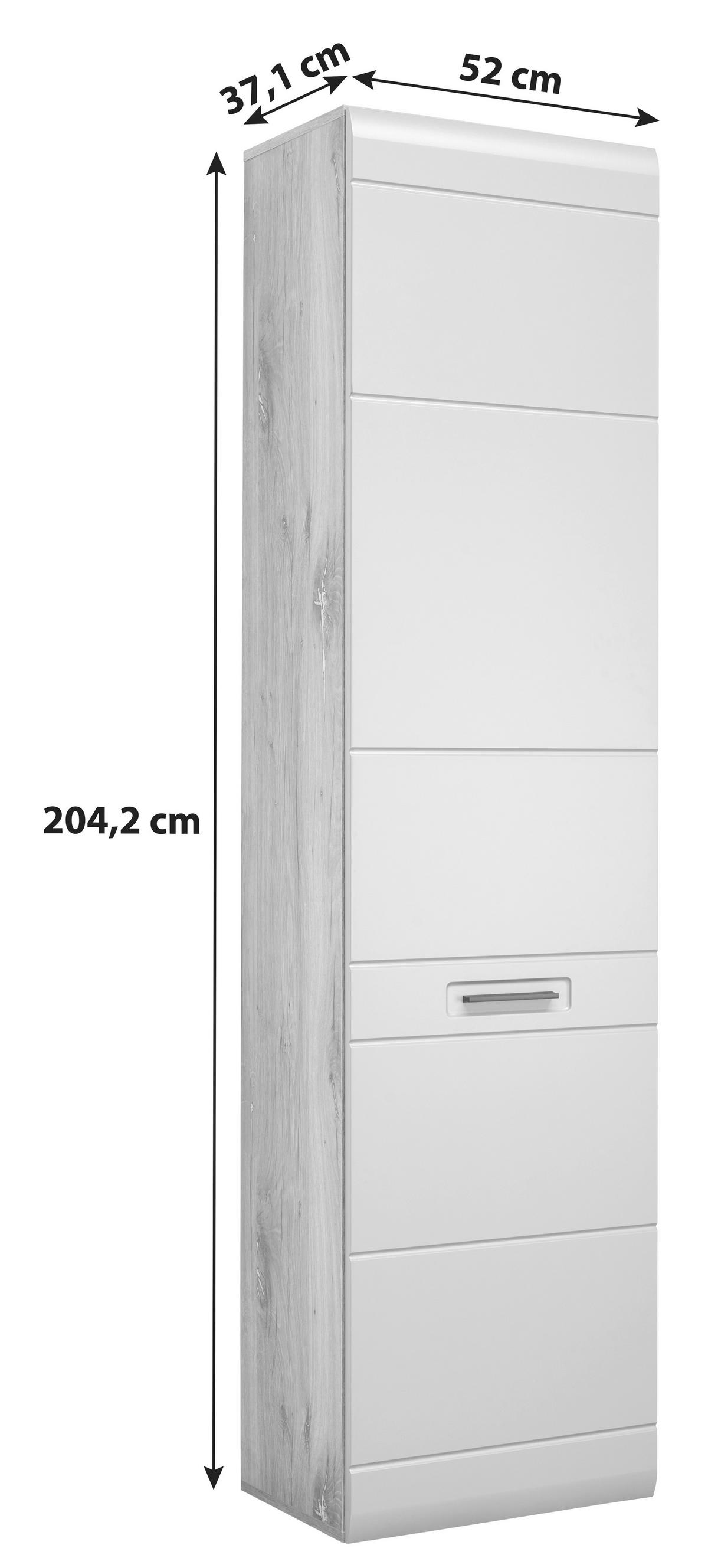 Garderobenschrank Auris Eichefarben B: 52 Cm - Eichefarben/Grau, MODERN (52/204,2/37,1cm) - Luca Bessoni