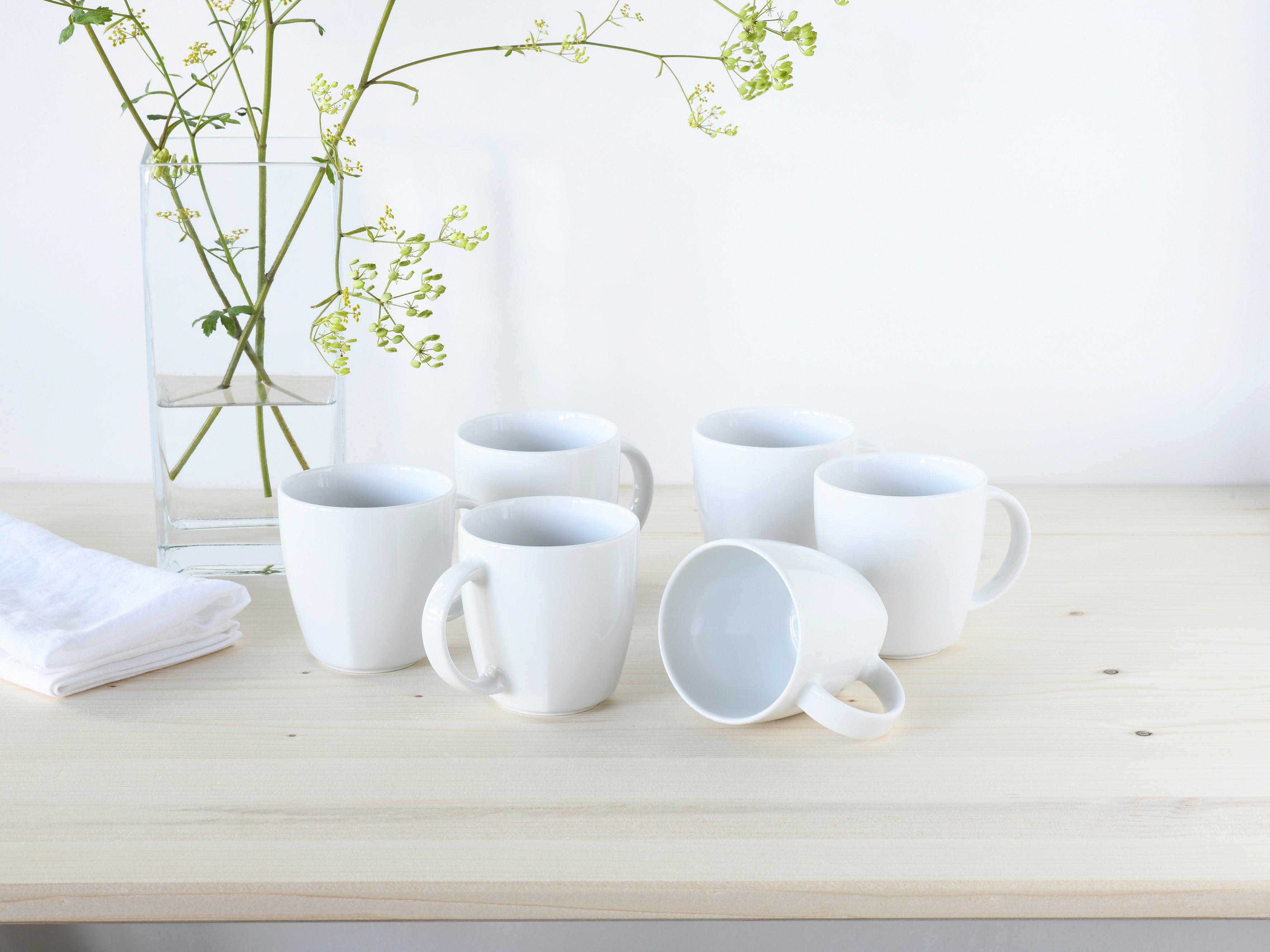 Kaffeebecher Porzellan 300 Ml 6 Stk. Victoria - Weiß, Basics, Keramik - Creatable