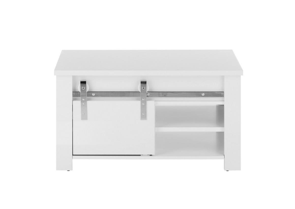 Couchtisch Daytona Weiß/Weiß Hg B: 93 cm - Weiß Hochglanz/Weiß, Design, Holzwerkstoff (93/50/60cm) - Livetastic