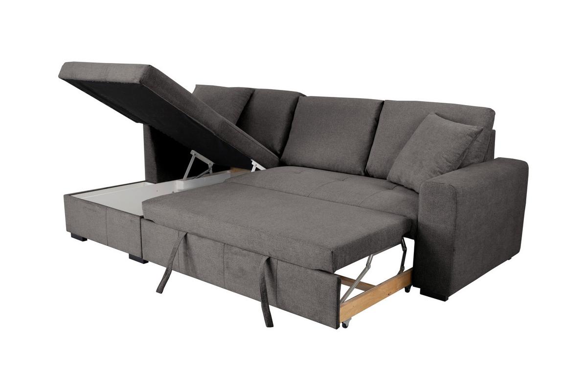 Ecksofa Lukas Dunkelgrau S: 158x239 Cm - Dunkelgrau, Trend, Textil (158/239cm)