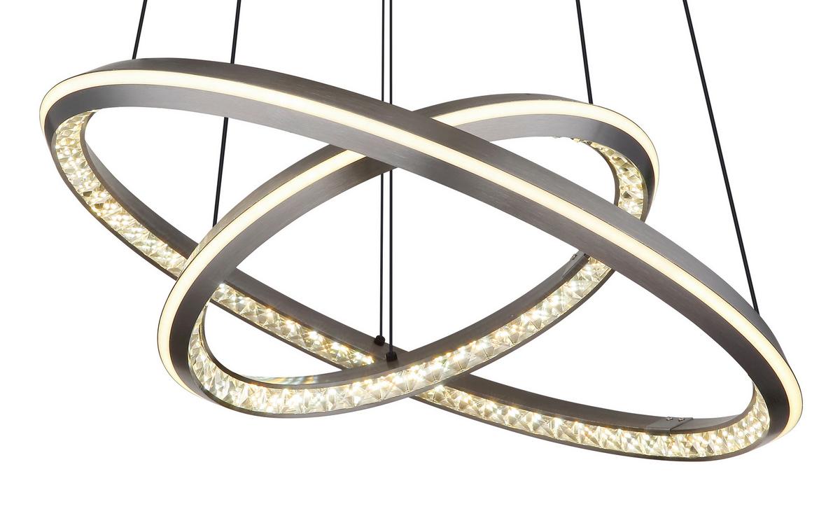 LED-Hängeleuchte Alaina Aluminium/Eisen, ca. 60x150 cm - Klar/Opal, Design, Kunststoff/Metall (60/150cm) - Globo
