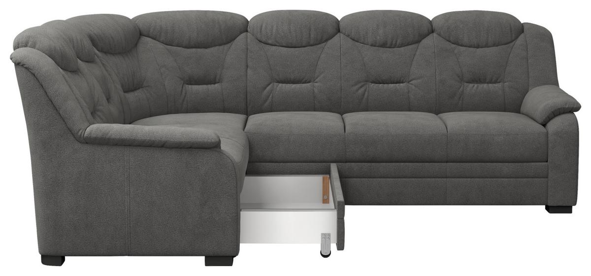 Ecksofa Marcus Anthrazit S: 211x263 cm - Anthrazit/Schwarz, Basics, Textil (211/263cm) - MID.YOU