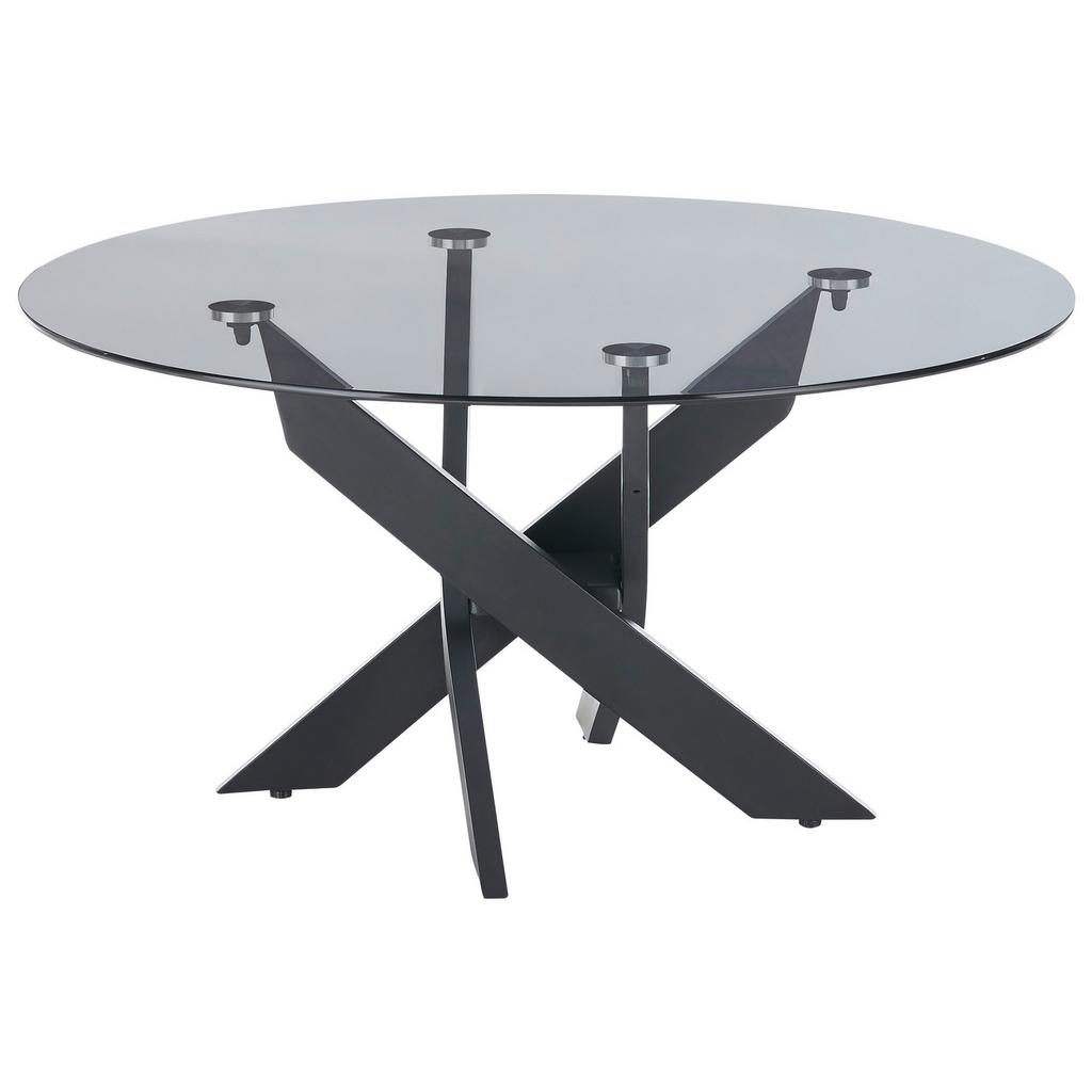 Couchtisch Rund Metall Mit Glasplatte Kopenhagen Schwarz