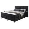 Boxspringbett Mit Topper 180x200 Rotterdam - Silberfarben/Schwarz, KONVENTIONELL, Textil (180/115/210cm) - MID.YOU