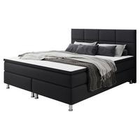 Boxspringbett Mit Topper 180x200 Rotterdam - Silberfarben/Schwarz, KONVENTIONELL, Textil (180/115/210cm) - MID.YOU
