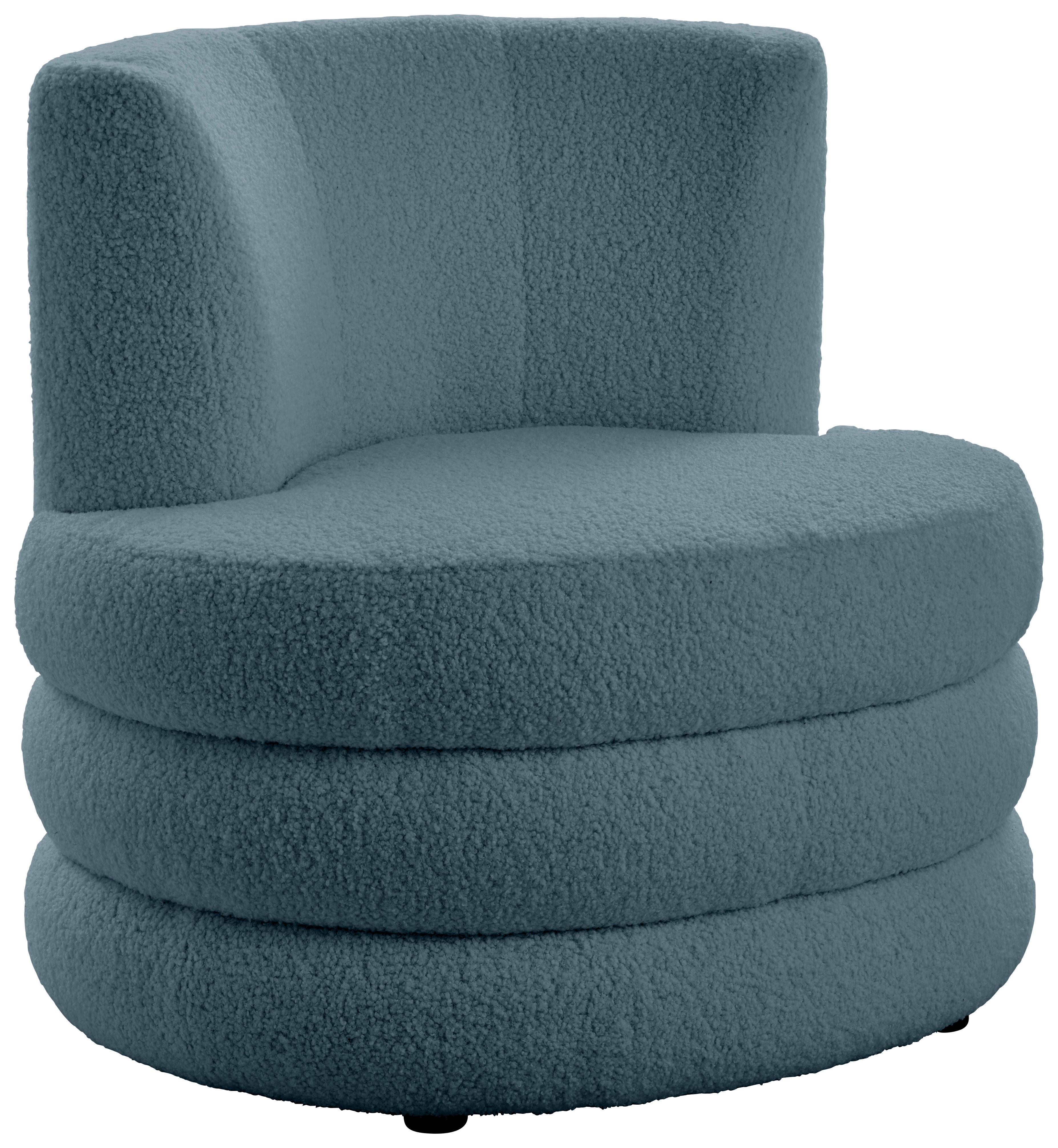 Designsessel Magari - Blau/Edelstahlfarben, Trend, Textil (90/82/85cm) - Livetastic