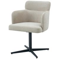 Armlehnstuhl Matteo Webstoff Beige, B: 58,5 Cm - Beige/Schwarz, KONVENTIONELL, Holz/Textil (58,5/85/63cm) - Livetastic