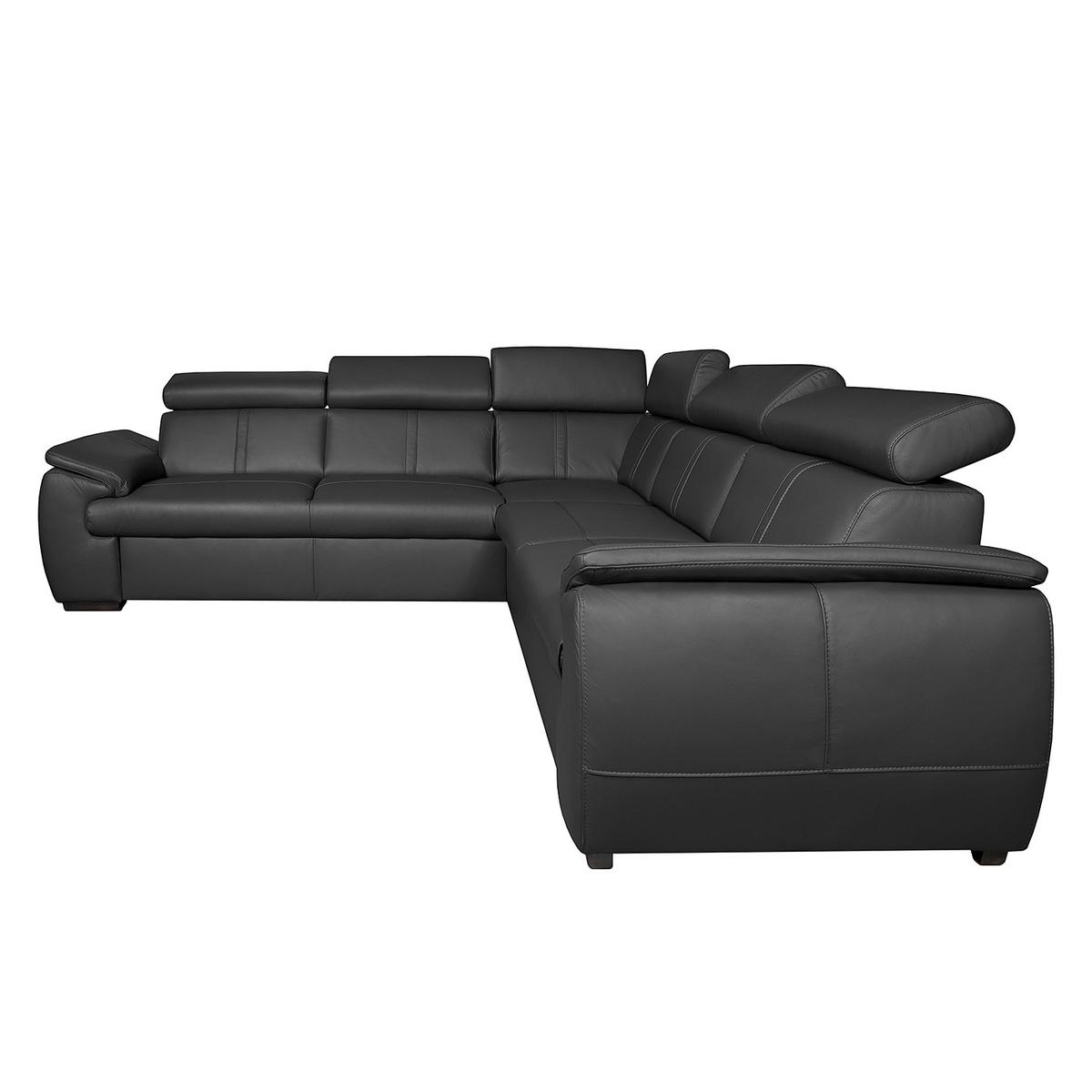 Ecksofa City Schwarz B: 265x265 Cm - Schwarz, Design, Leder (265/265cm) - Livetastic