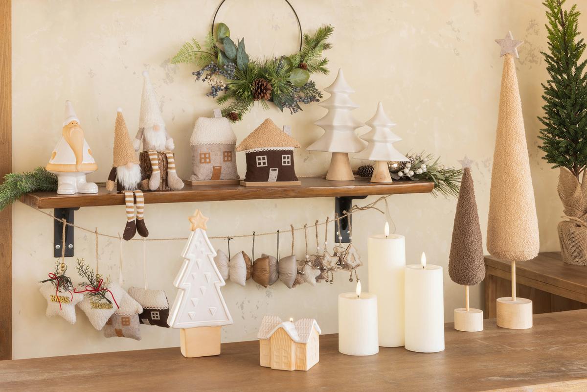 Weihnachtsfigur Joel - Braun/Weiß, KONVENTIONELL, Holzwerkstoff/Textil - Luca Bessoni