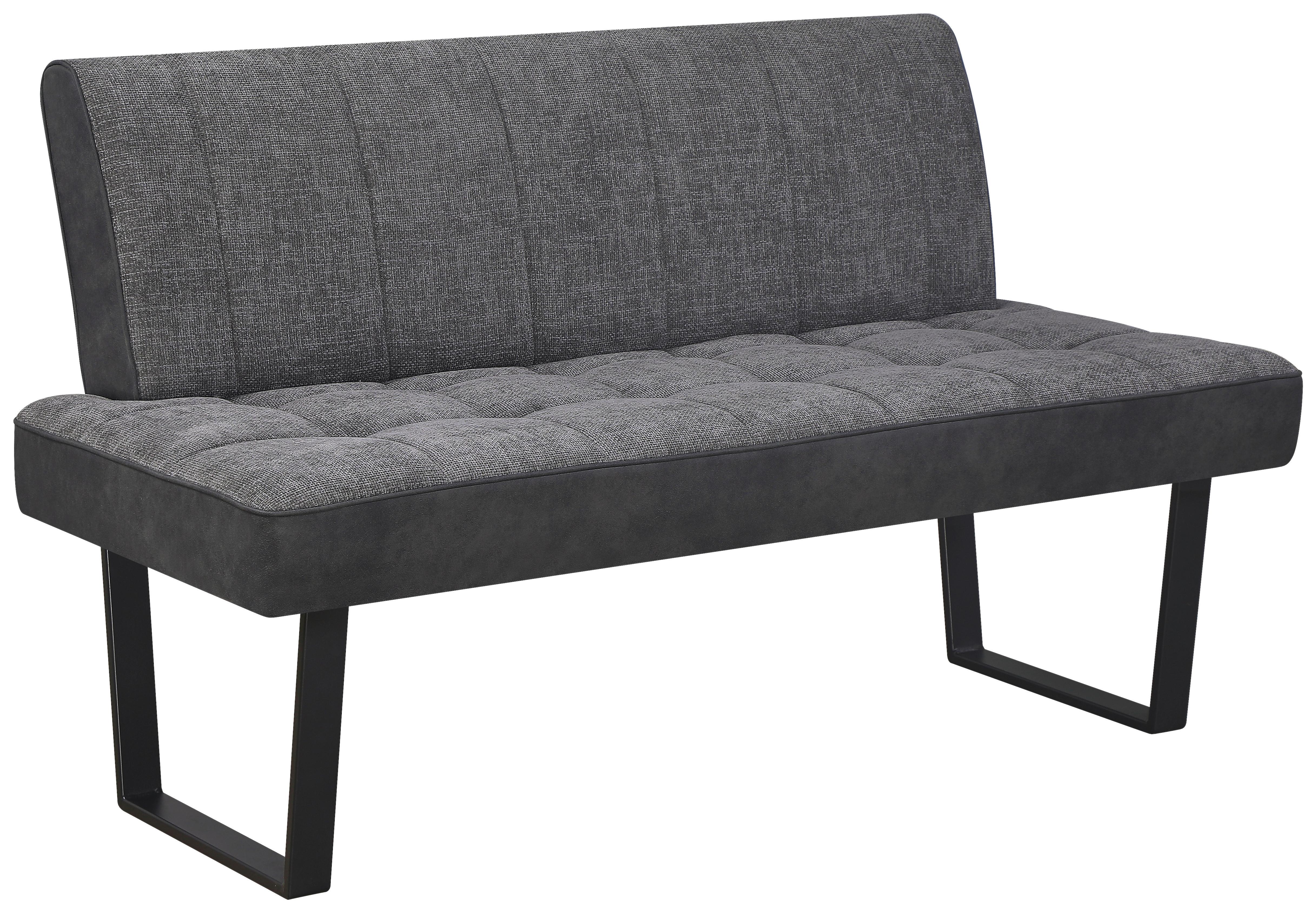 Sitzbank Pag - Schwarz/Grau, KONVENTIONELL, Textil/Metall (140/86/70cm) - MID.YOU