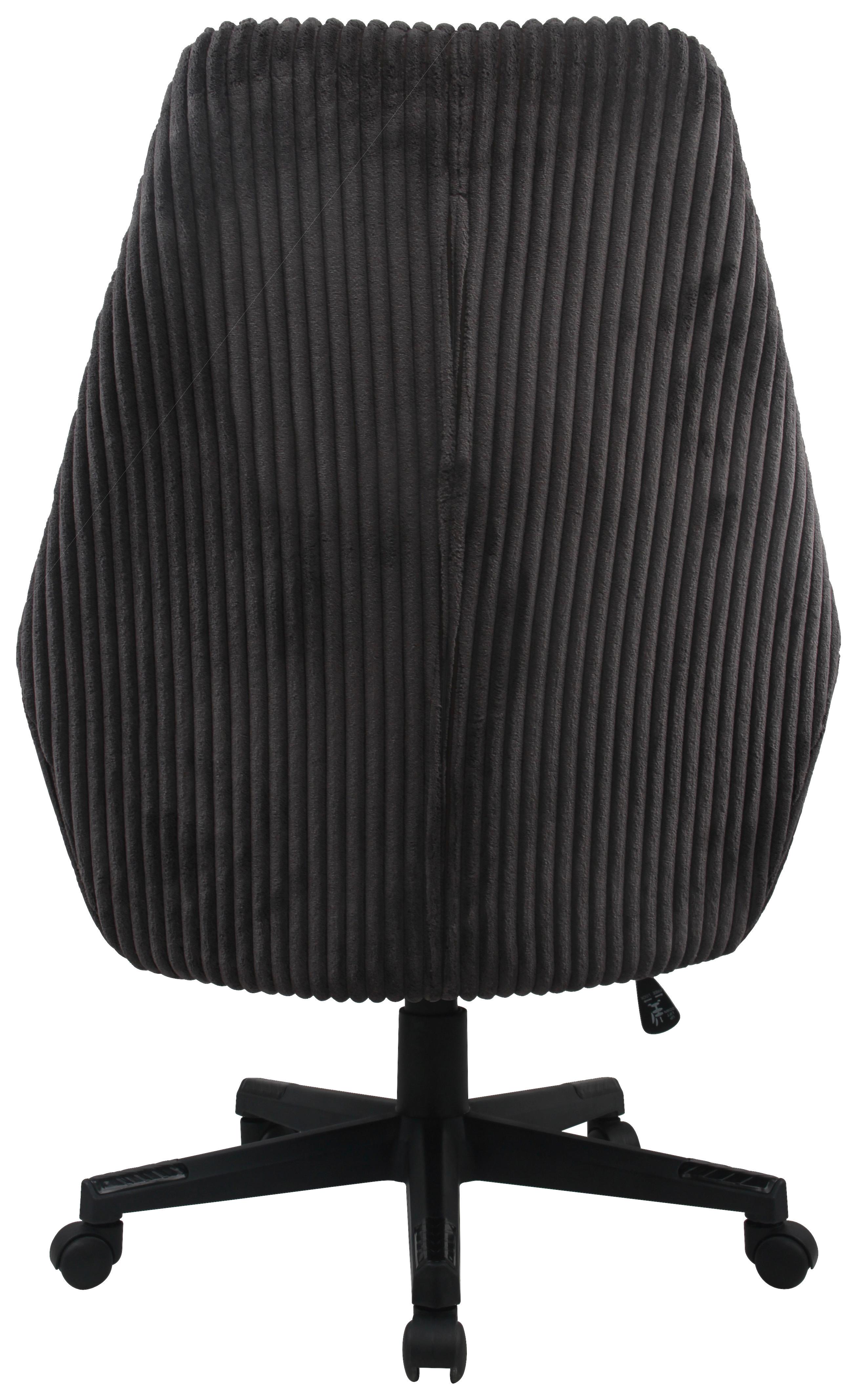 Drehstuhl Leone mit Armstützen Kord Dunkelgrau - Dunkelgrau/Schwarz, MODERN, Kunststoff/Textil (66/137/68cm) - MID.YOU