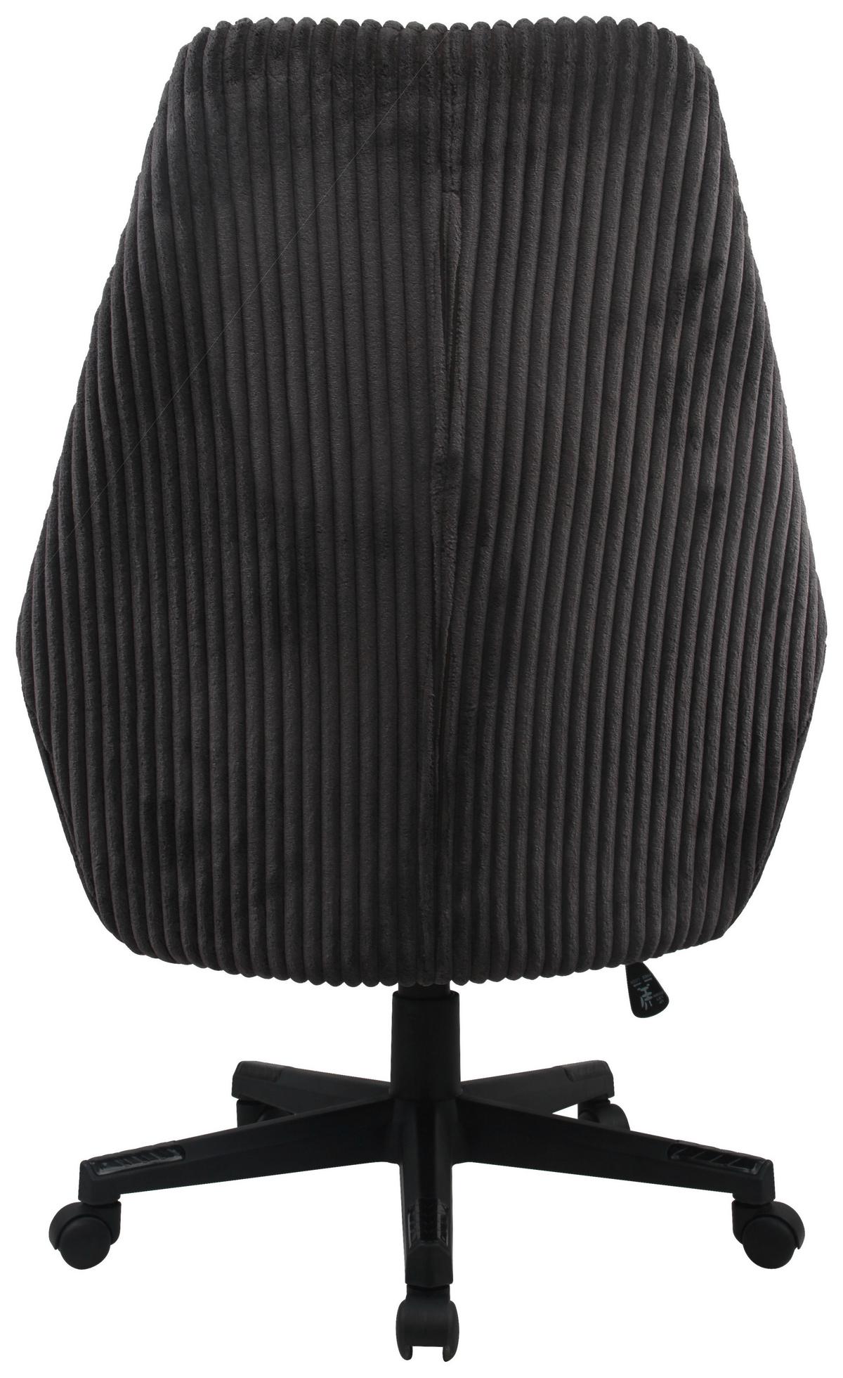 Drehstuhl Leone Mit Armstützen Kord Dunkelgrau - Dunkelgrau/Schwarz, MODERN, Kunststoff/Textil (66/137/68cm) - MID.YOU