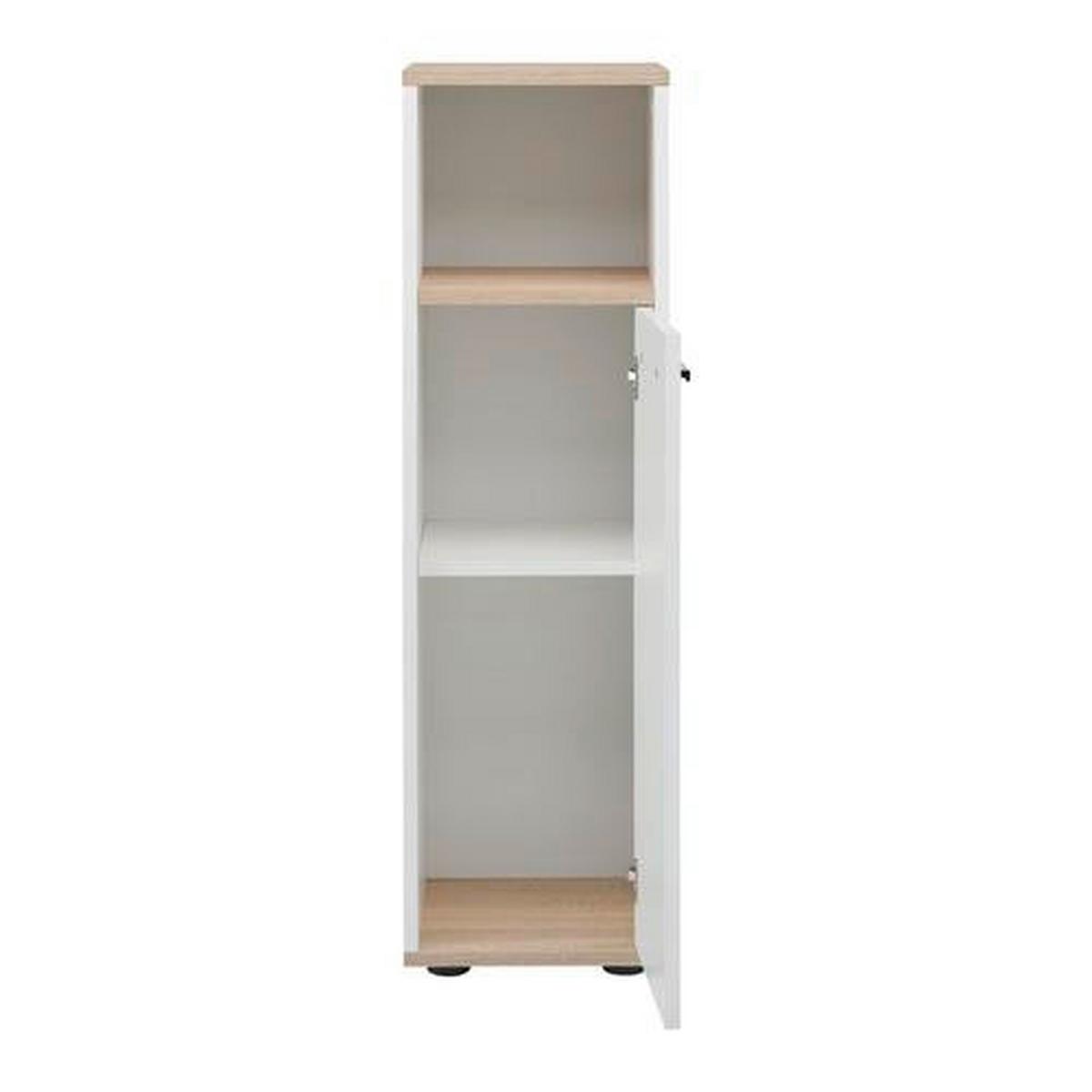 Midischrank Yasmin Bxh 30x102cm Weiß/eiche Dekor - Eichefarben/Schwarz, Basics, Holzwerkstoff (30/102/28,3cm) - MID.YOU