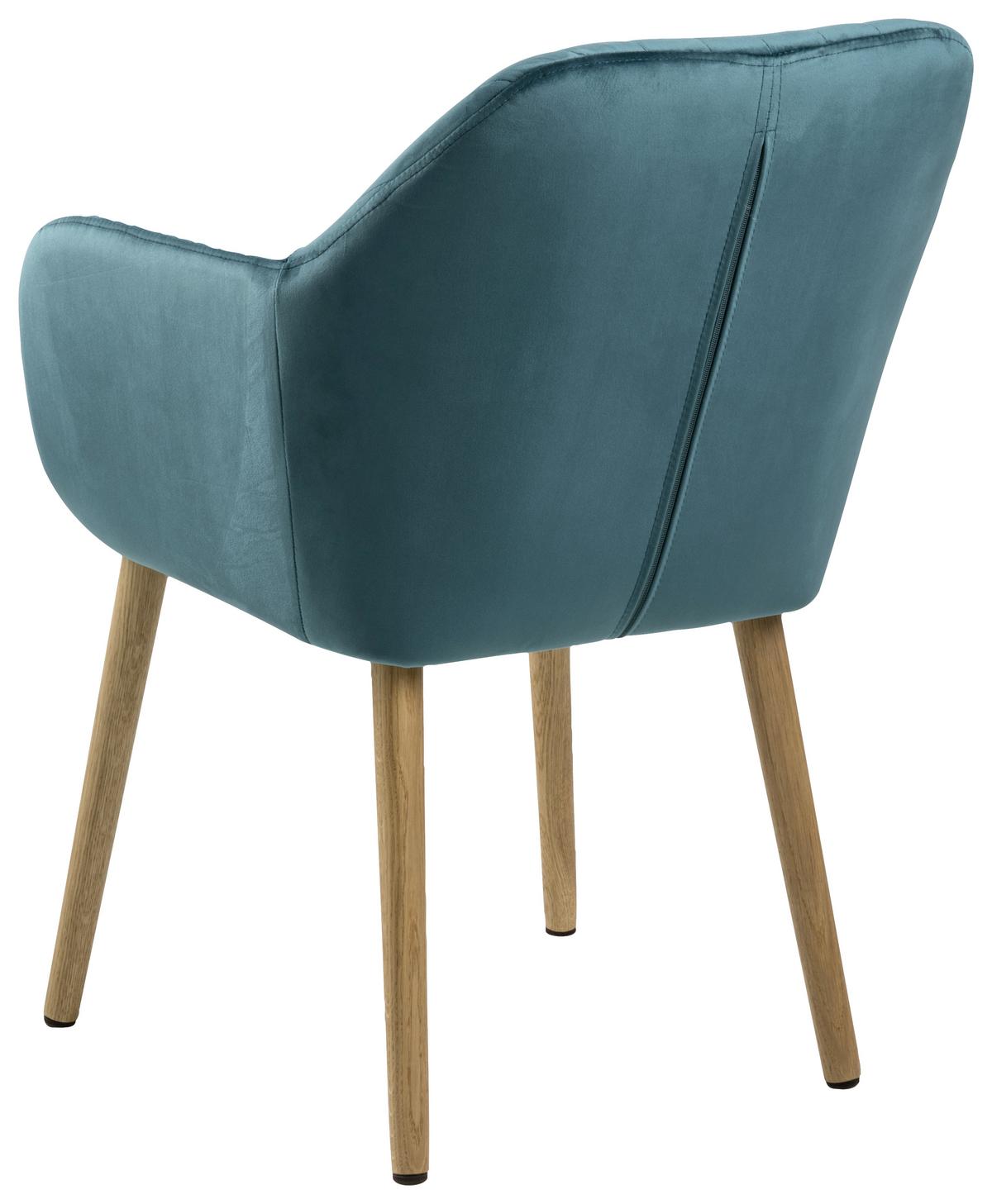 Židle s područkami EMILIA smaragdově zelená - smaragdově zelená, Design, dřevo/textil (57/83/59cm) - Carryhome