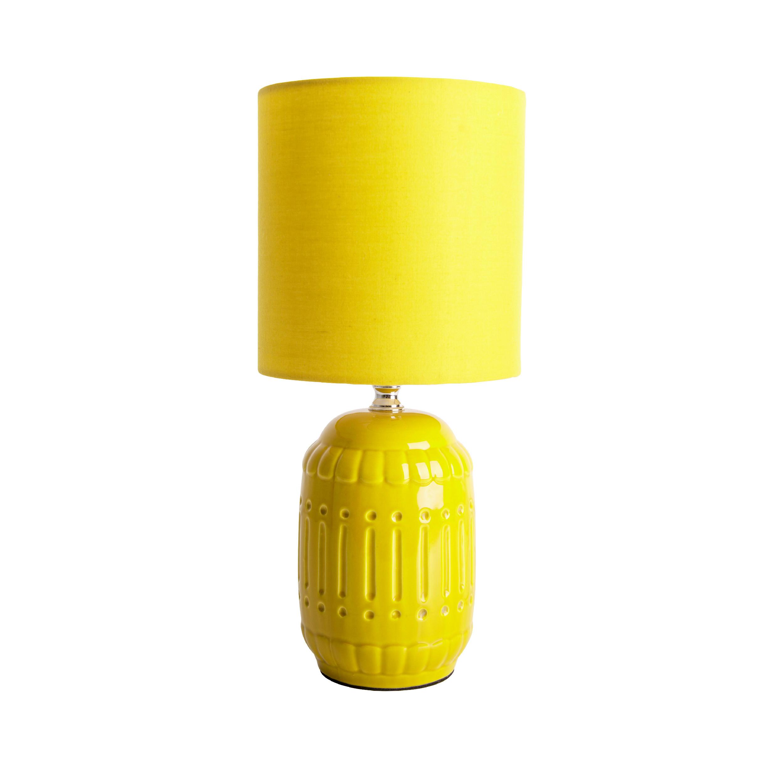 Tischlampe Gelb 3188315 - Gelb, Design, Keramik/Textil (41/31cm) - Näve
