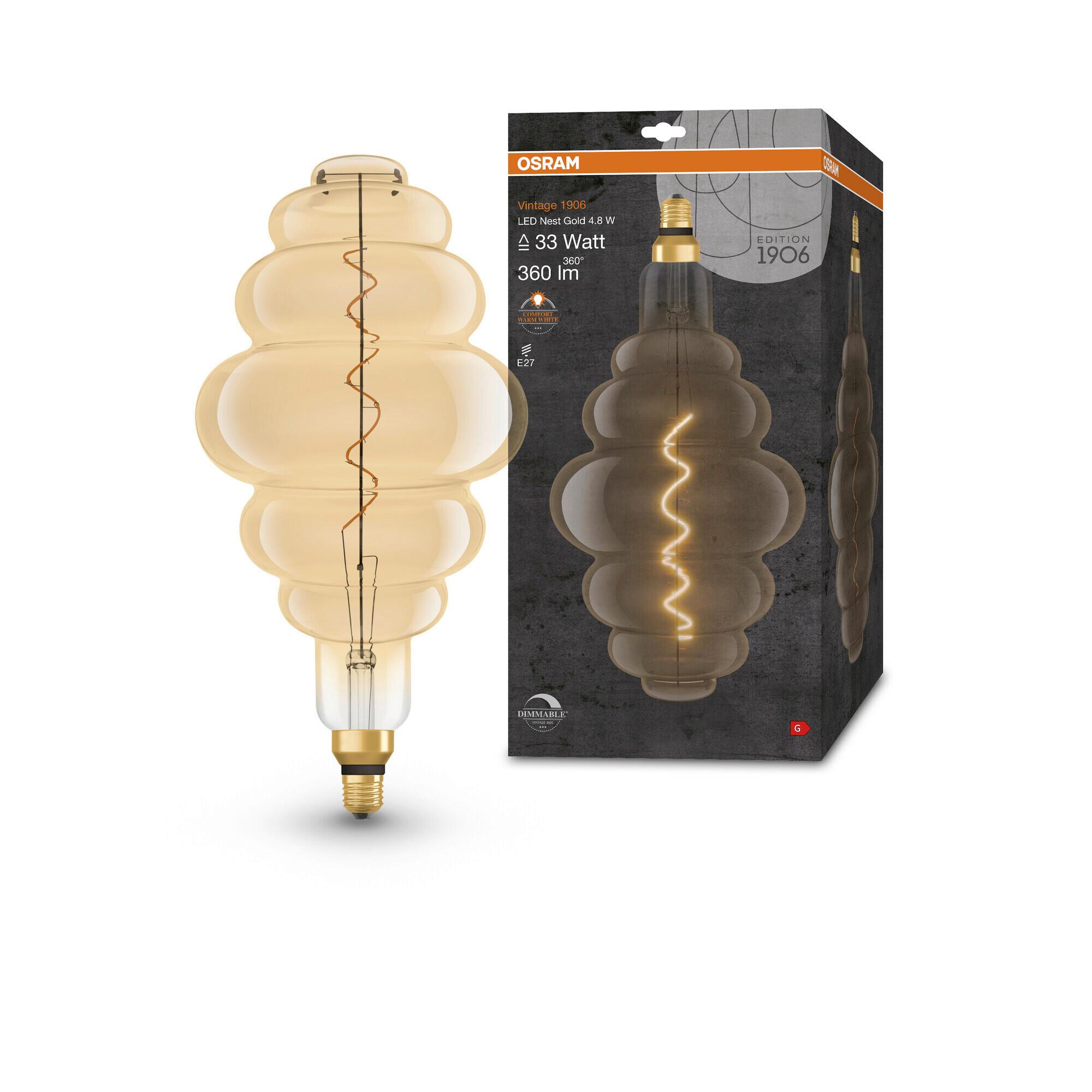 LED-Leuchtmittel Vintage 1906 Led Dim33 4.8w/22 - Goldfarben, Basics, Glas (20/40,5cm) - Osram