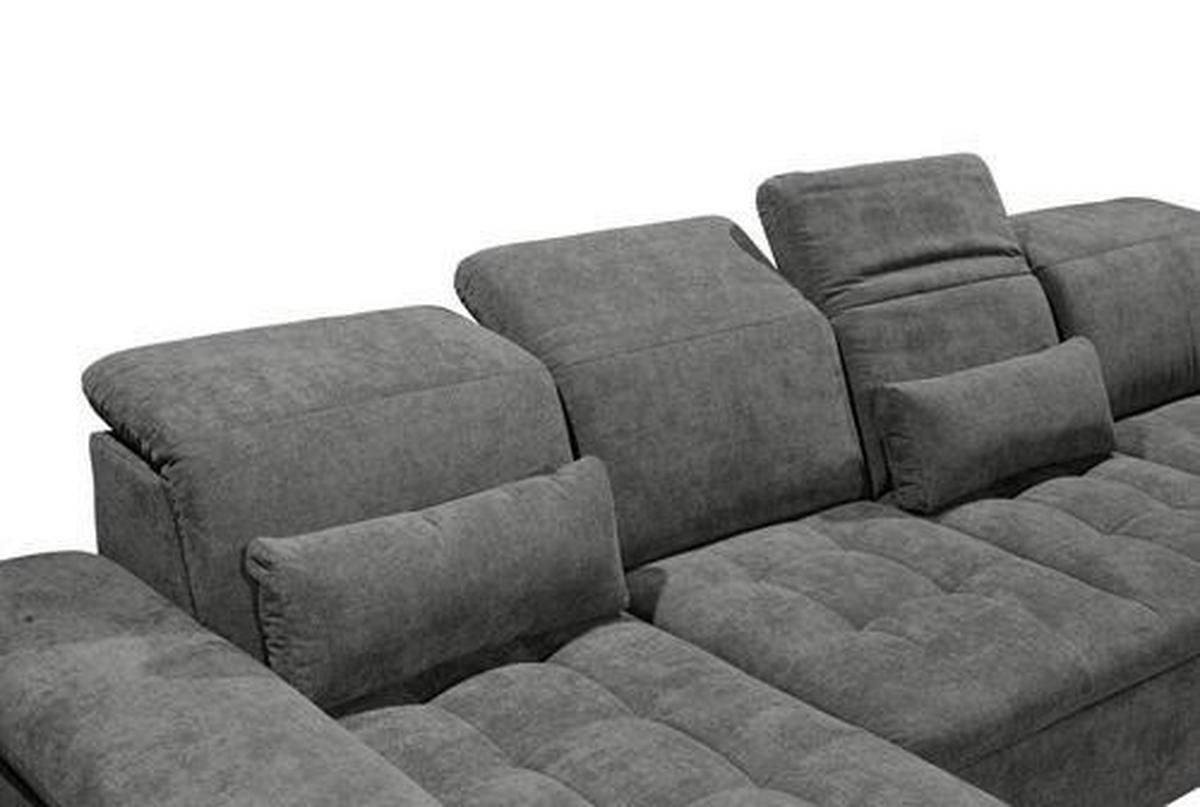 Sedacia súprava tmavosivá - strieborná/tmavosivá, Konventionell, textil/plast (188/340/240cm) - MID.YOU