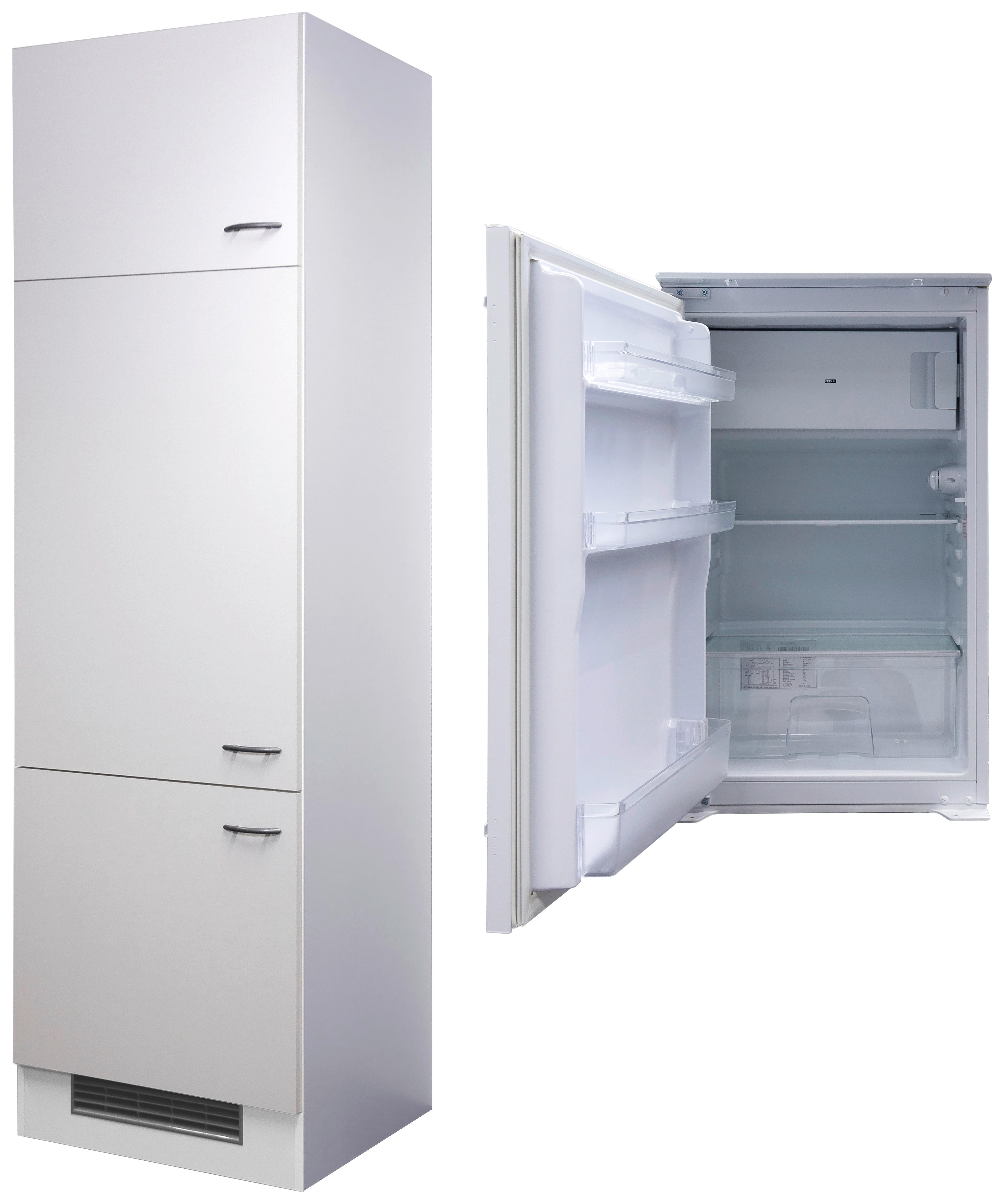 Kühlschrank-Umbauschrank Wito B: 60 cm Weiß - Weiß, MODERN, Holzwerkstoff (60/200/57cm) - FlexWell