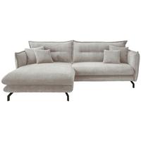 Ecksofa Lava Silberfarben S: 180/255 cm - Silberfarben/Schwarz, MODERN, Textil (180/255cm) - Livetastic