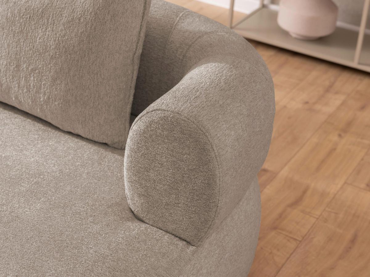 Ecksofa Ferro Hellbraun S: 256x156 cm - Hellbraun/Schwarz, Design, Textil (256/156cm) - Livetastic