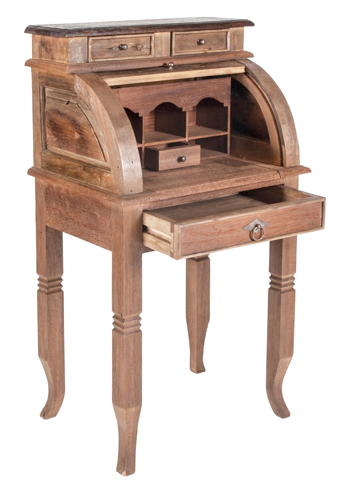 Sekretär Teakholz B: 55cm - Naturfarben/Braun, Design, Holz (55/100/41cm) - MID.YOU