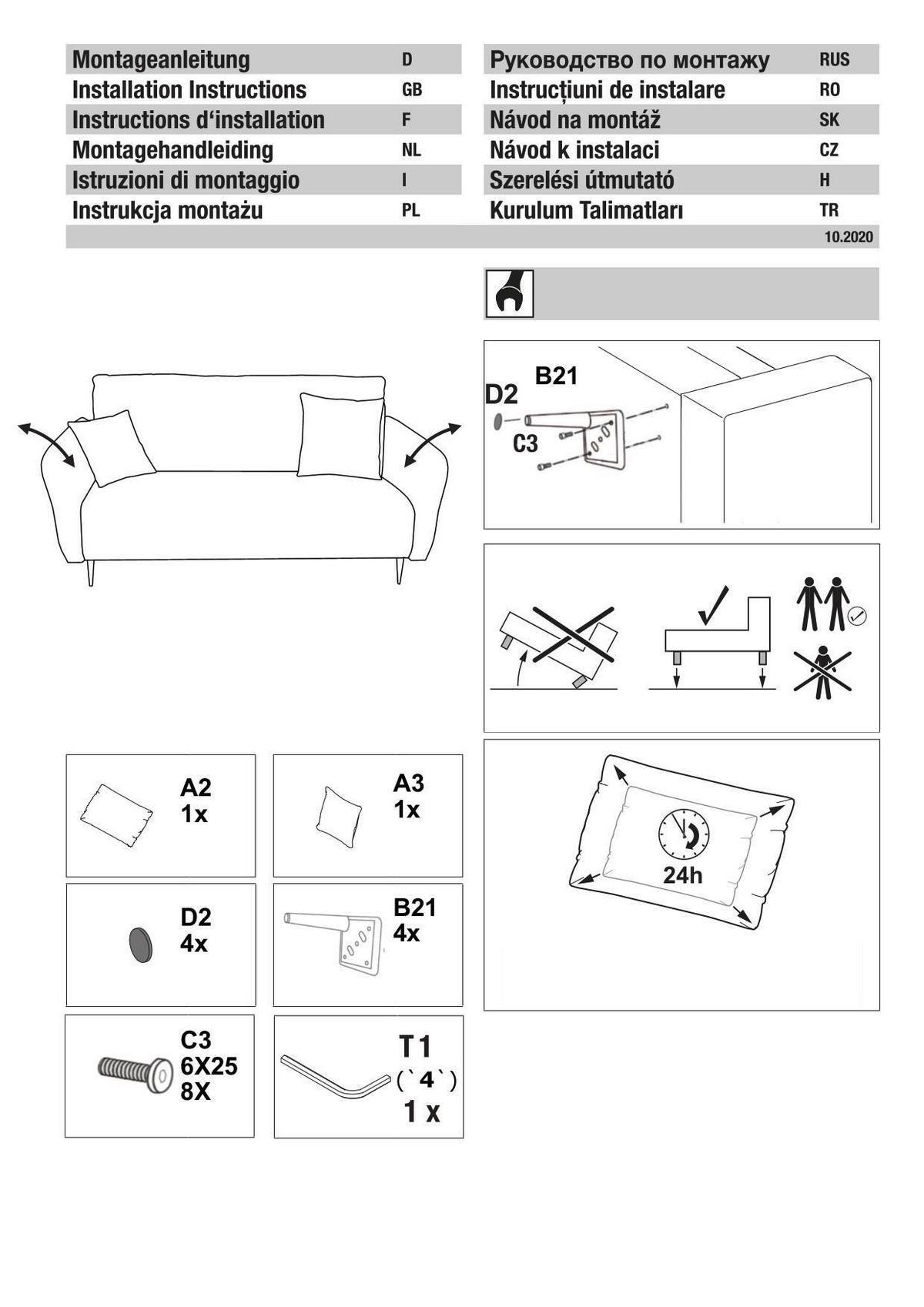 2-sitzer-sofa Vanilla Rosa - Schwarz/Rosa, Design, Textil (163/97/102cm) - Livetastic