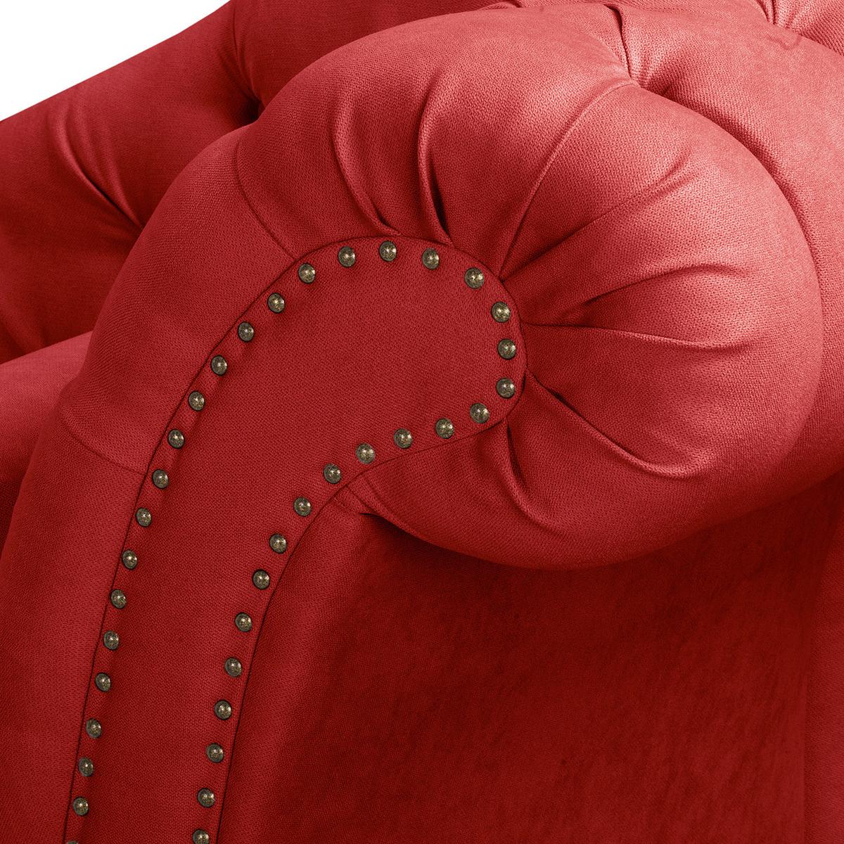 Récamiere Pako Rot B: 185cm - Rot/Braun, Design, Textil (185/93/75cm) - Livetastic