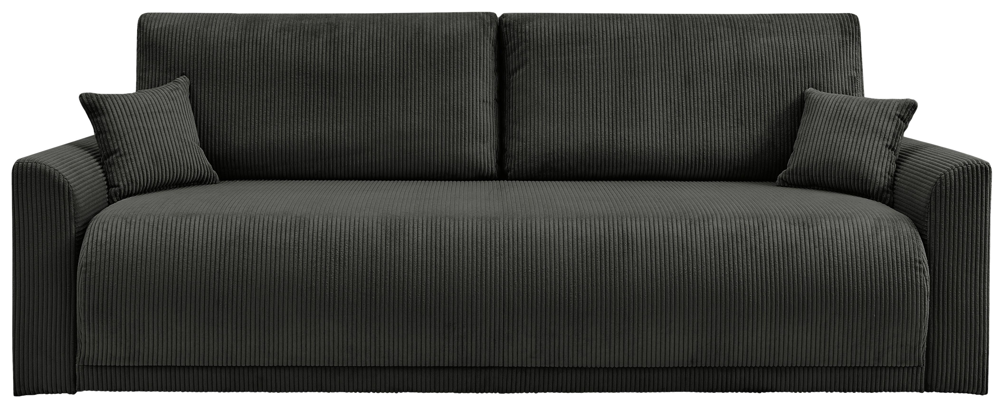 Rozkládací pohovka KIM, černý manšestr - černá, Moderní, dřevo (234/90/103cm)