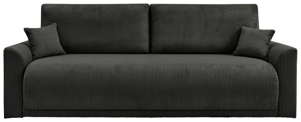 Rozkladacia pohovka KIM, čierny menčester - čierna, Modern, drevo (234/90/103cm)
