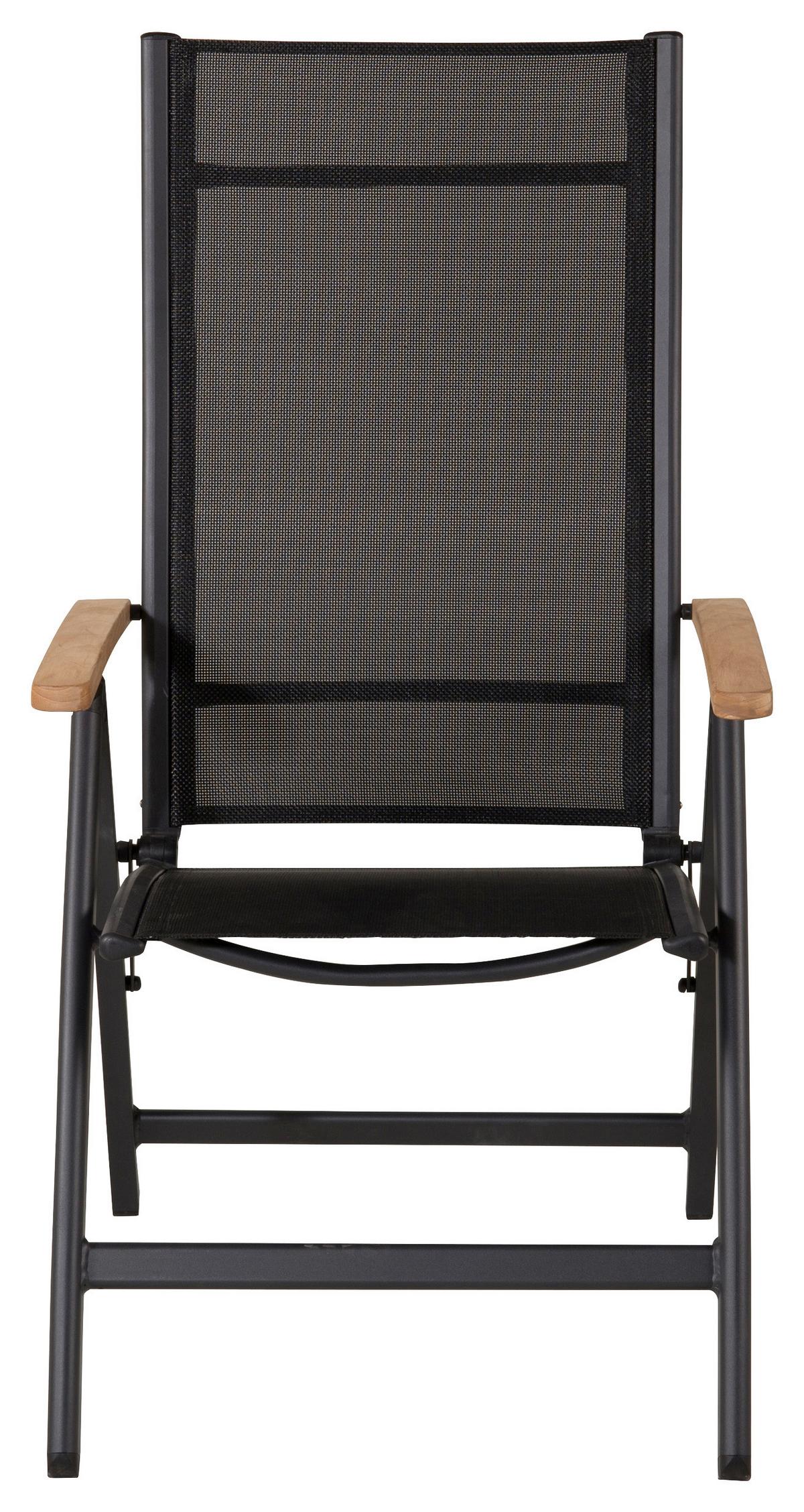 Gartensessel-Set 2-Tlg. Panama Metall/Textil - Schwarz/Naturfarben, KONVENTIONELL, Textil/Metall (60/110/75cm) - Gardenson