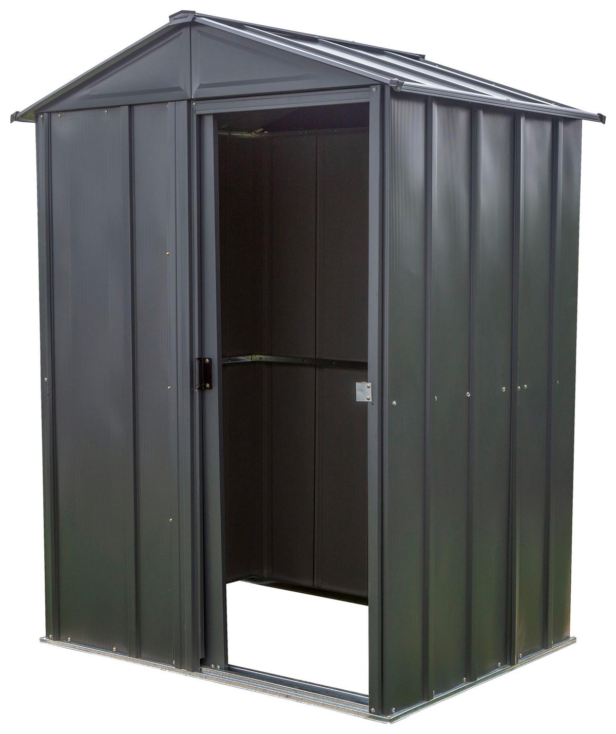 Gerätehaus Mit Satteldach 151x198x122 cm - Grau, Basics, Metall (151/198/122cm)
