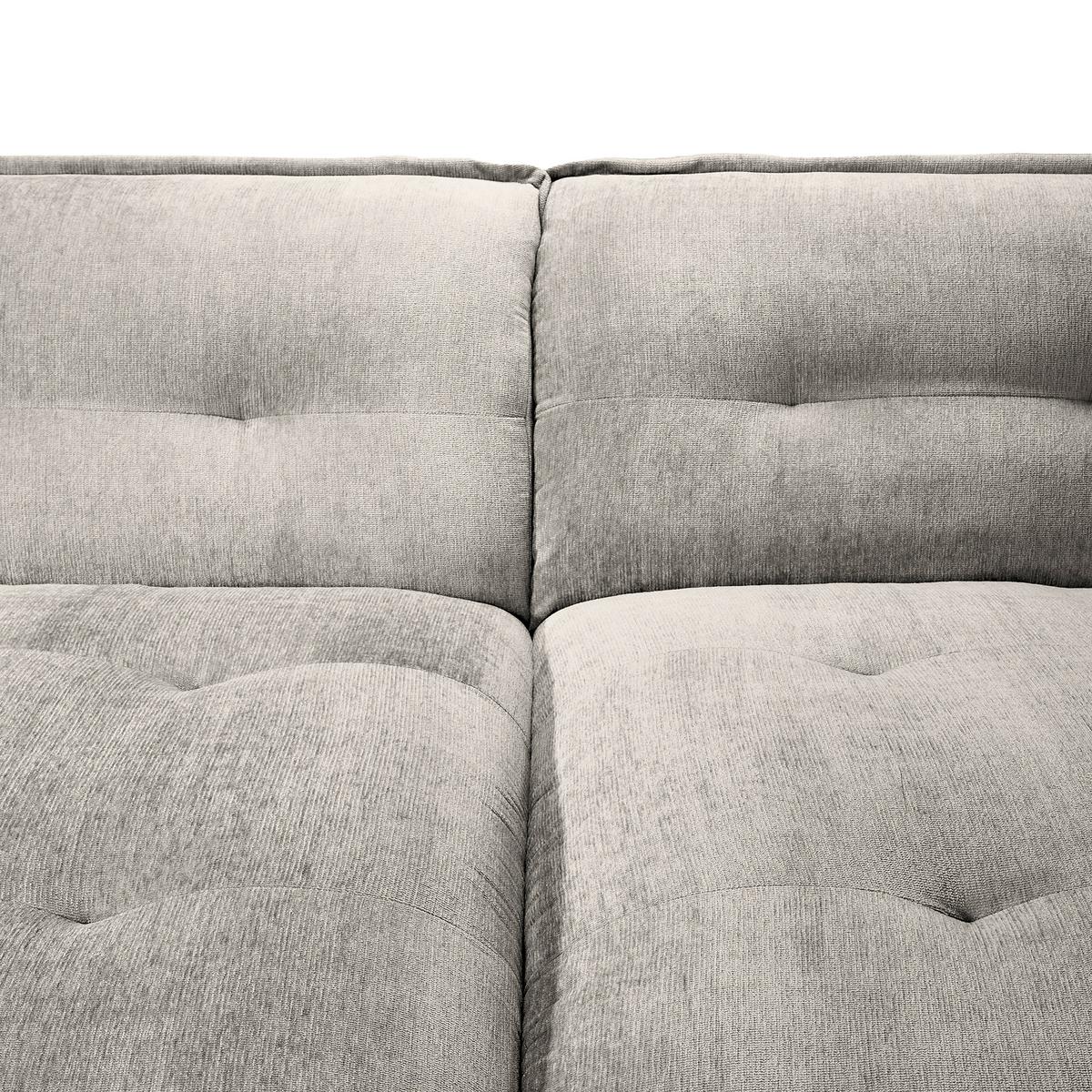 Bigsofa Fluffy, Silberfarben B: 285 Cm - Silberfarben/Schwarz, MODERN, Textil (285/87/184cm) - Trendmanufaktur
