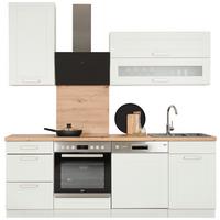 Konyhablokk Luisa - Artisan tölgy/fehér, Romantik / Landhaus, faalapú anyag/Üveg (220cm)