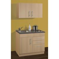 Miniküche Toronto Buchefarben/Graphit B: 100 cm - Buchefarben/Graphitfarben, MODERN, Holzwerkstoff (100cm) - Held