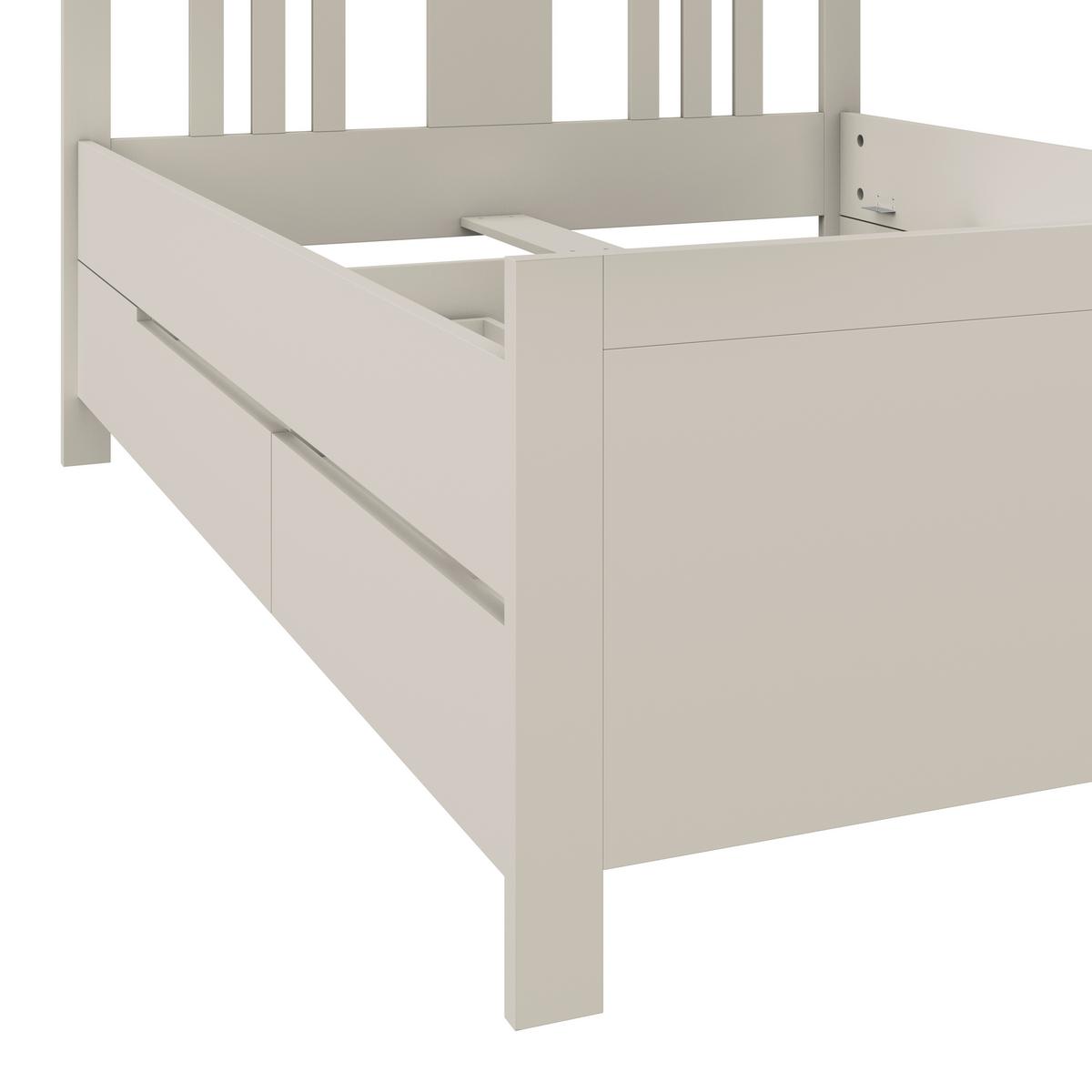 Stauraumbett Pisa mit 4 Laden kaschmirfarben 140x200 - Kaschmir, ROMANTIK / LANDHAUS, Holz (140/200cm) - James Wood