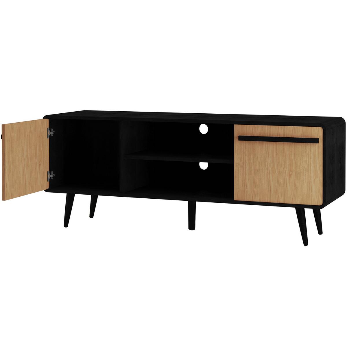Lowboard Chantal Naturfarben B: 140 cm - Schwarz/Naturfarben, Design, Holzwerkstoff (140/53/39cm) - MID.YOU