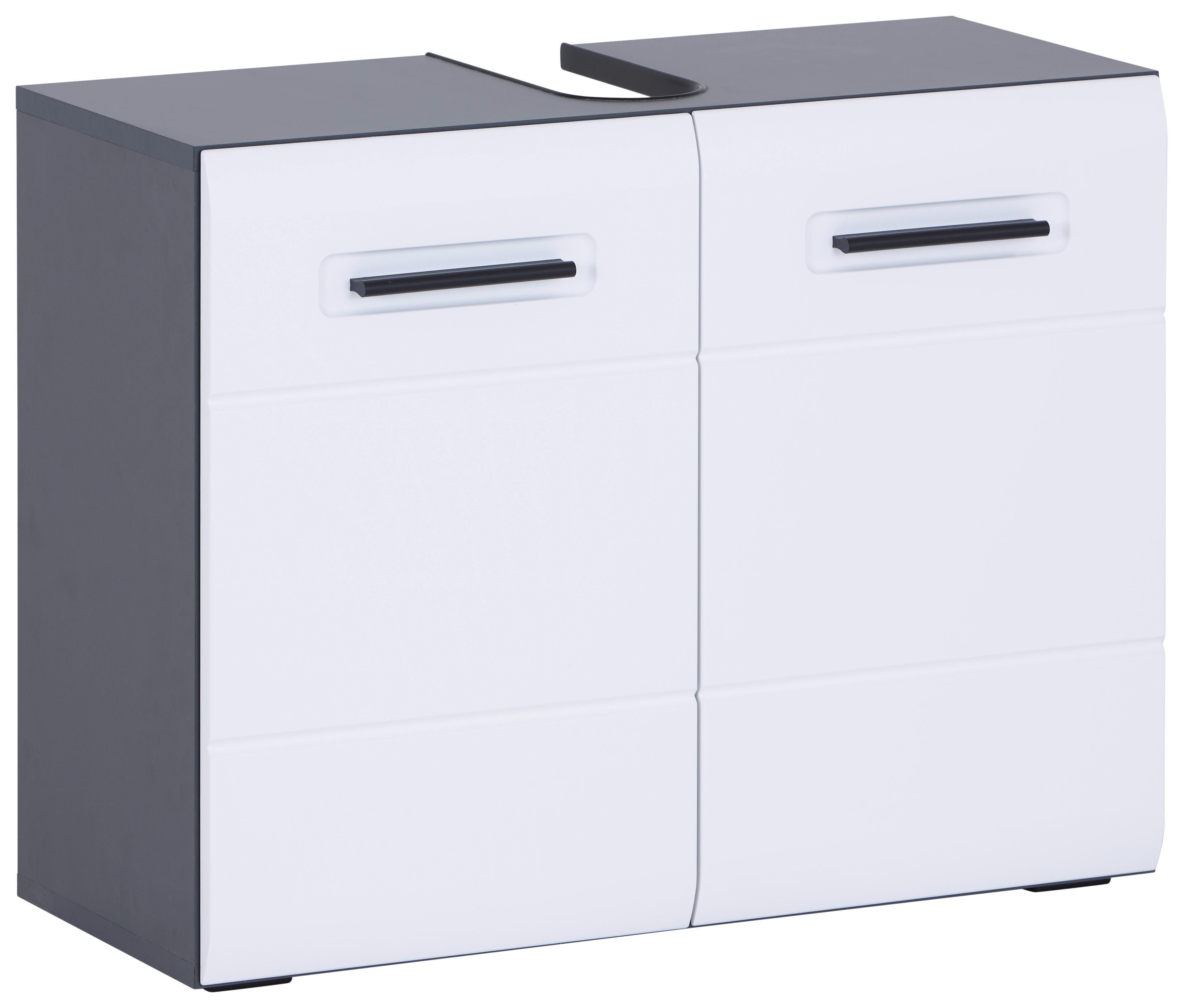 Waschbeckenunterschrank Pearl New Snol 111, Anthrazit/Weiß