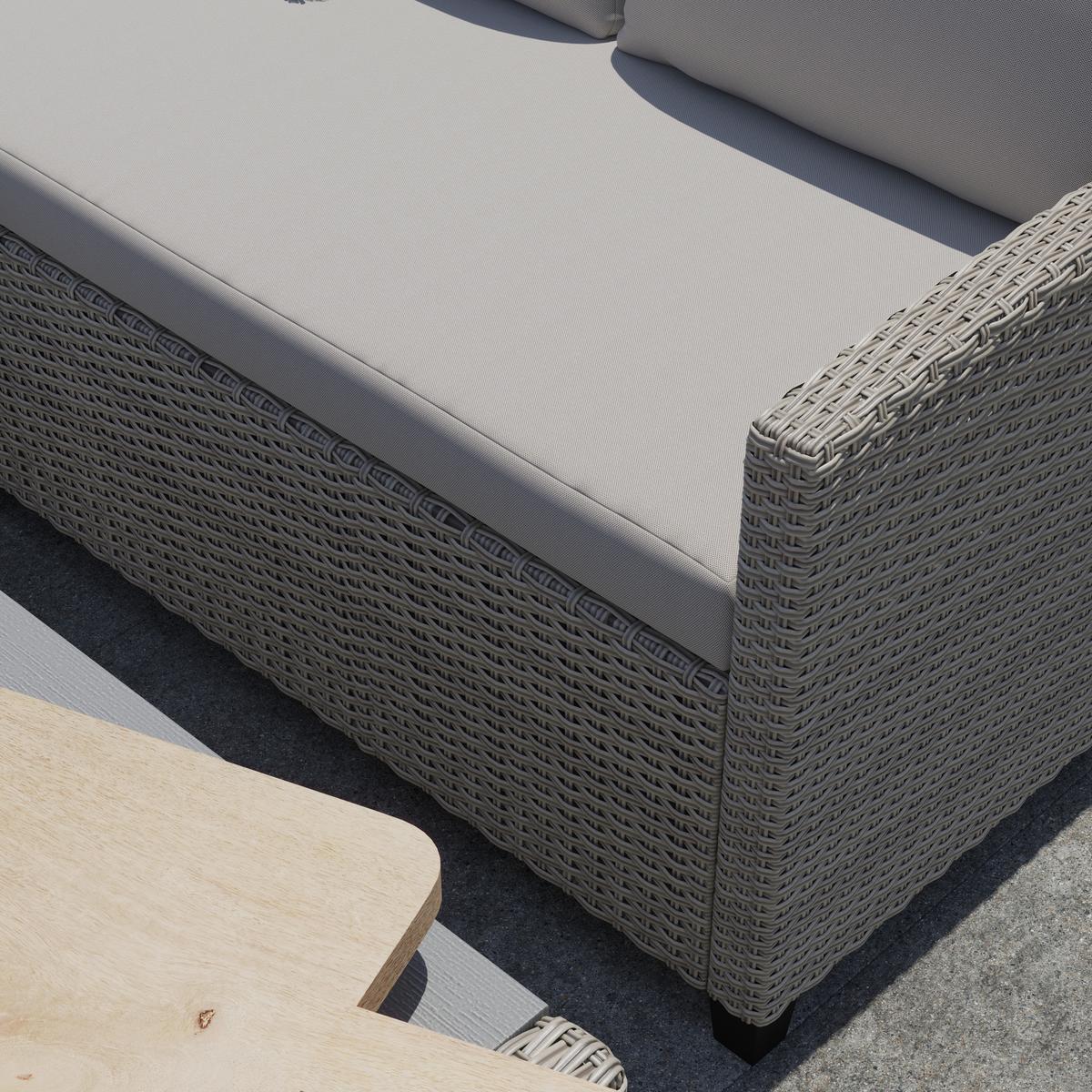 TERASOVÁ SEDACIA SÚPRAVA DANI - sivá/svetlosivá, Modern, kov/kompozitné drevo - Mömax