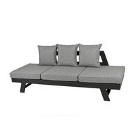 Loungegarnitur Donna - Schwarz/Grau, Basics, Kunststoff/Textil (216/70/74cm) - Gardenson