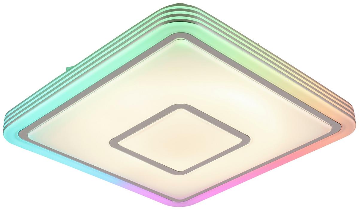 Led-deckenleuchte Nadina - Chromfarben/Weiß, Design, Kunststoff/Metall (38/38/7cm) - Luca Bessoni