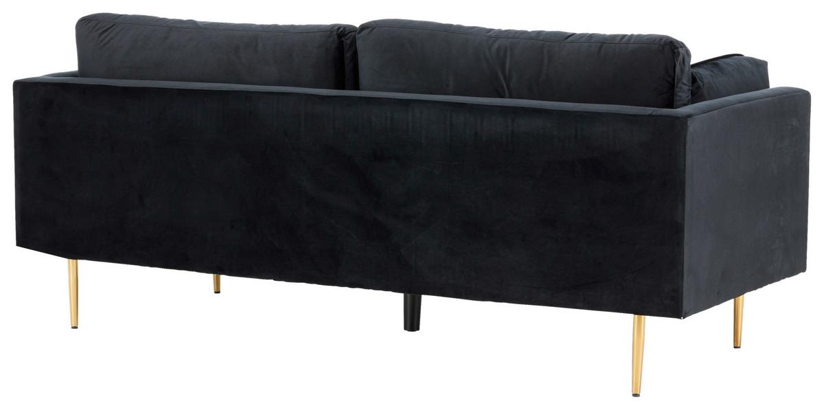 2-Sitzer-Sofa Boom - Goldfarben/Schwarz, Design, Textil/Metall (203/84/90cm) - Livetastic