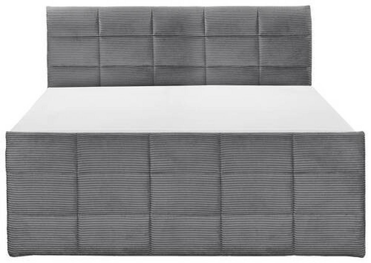 Boxspringbett Bolivia 6 - Dunkelgrau/Schwarz, MODERN, Holzwerkstoff/Textil (180/200cm) - MID.YOU