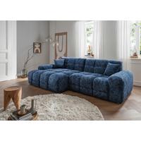 Ecksofa Bosco, Blau S: 152x301 cm - Blau/Schwarz, MODERN, Textil (152/301cm) - Livetastic