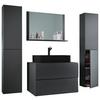 Badezimmer Lendas Bl Xl - Anthrazit/Schwarz, MODERN, Glas/Keramik (147cm) - MID.YOU