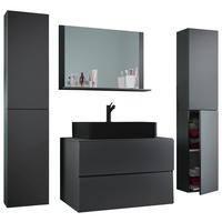 Badezimmer Lendas Bl Xl - Anthrazit/Schwarz, MODERN, Glas/Keramik (147cm) - MID.YOU
