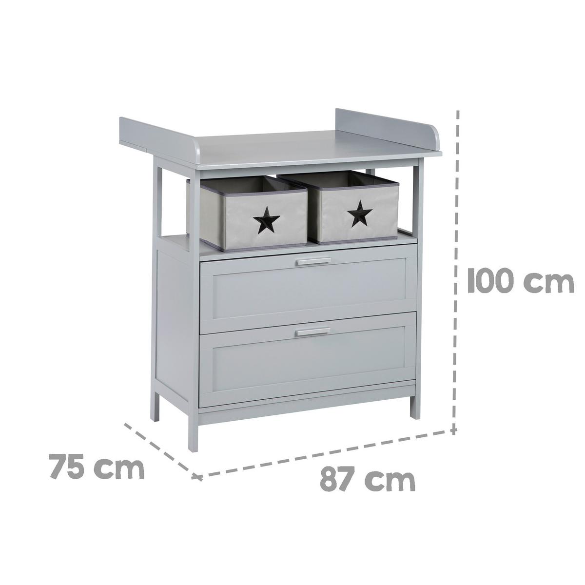 Wickelkommode 'Hamburg' taupe, mit Laden - Taupe, Basics, Holzwerkstoff (87/100/75cm)