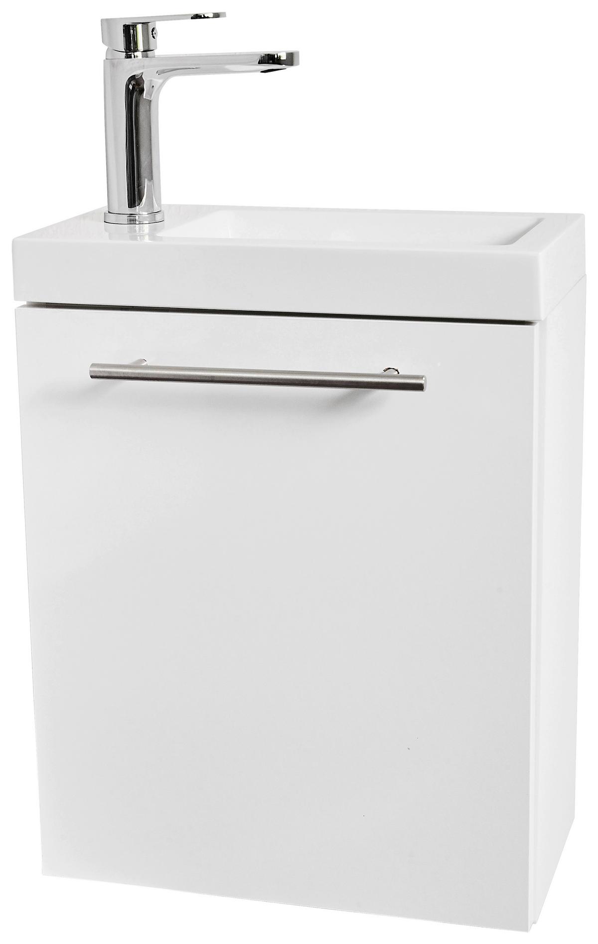 Mosdószekrény Mosdóval Fantasy 40 + Leon - fehér, Konventionell, faalapú anyag/kő (40/47/22cm) - Best Price