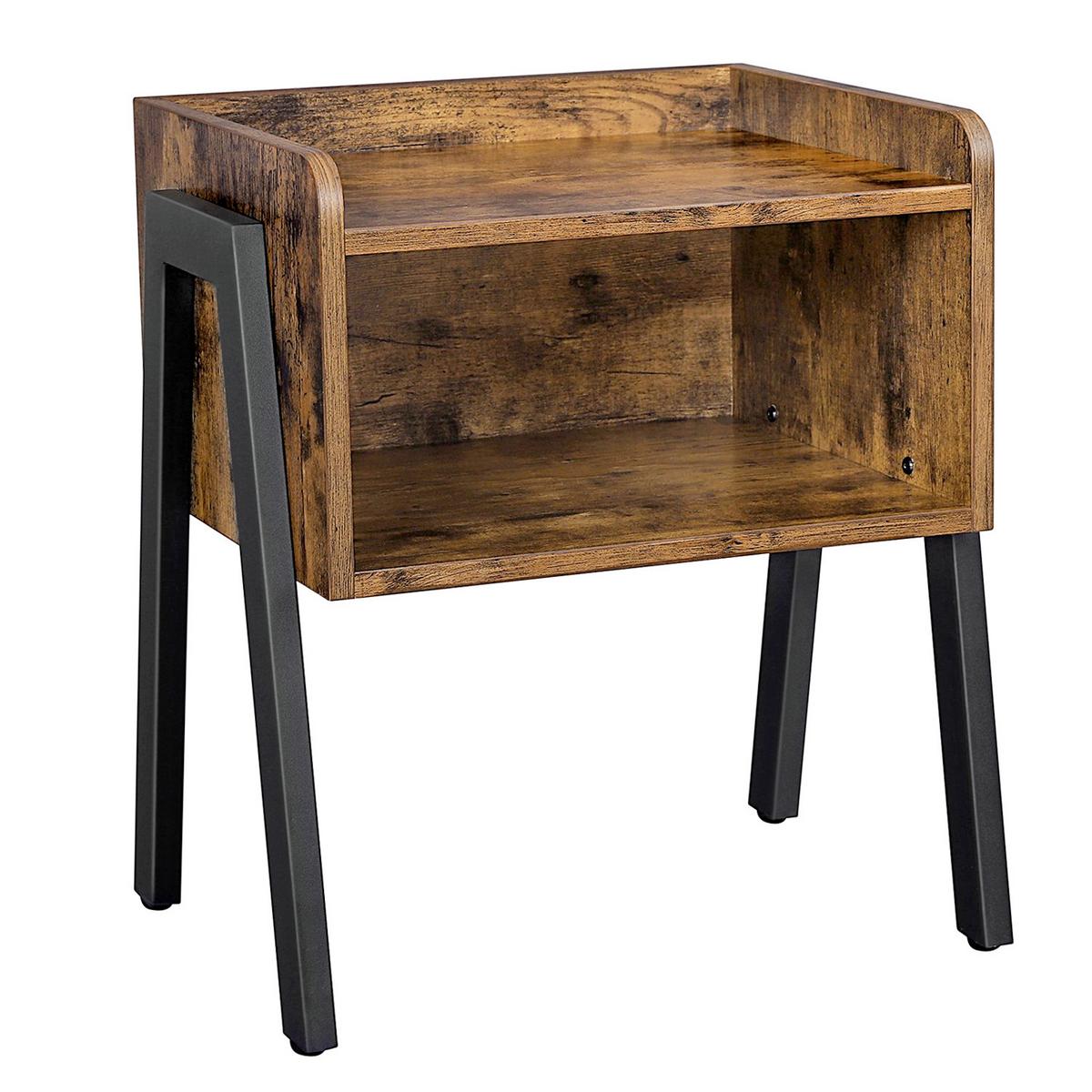 Odkládací stolek hnědá, černá - černá/hnědá, Trend, kov/kompozitní dřevo (42/35/52cm) - Boxxx