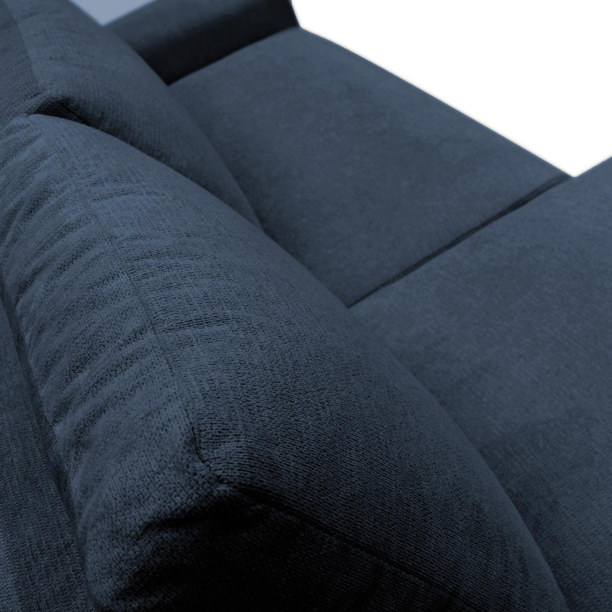 Ecksofa Velo Dunkelblau S: 160x250 Cm - Schwarz/Dunkelblau, Design, Textil (160/250cm) - MID.YOU