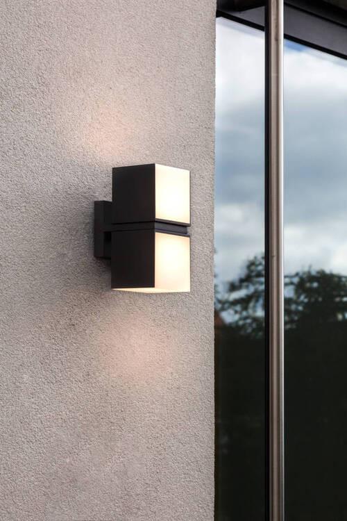 LED-Außenleuchte Cuba 23 W Kunststoff/Metall Wandmontage - Schwarz/Weiß, Basics, Kunststoff/Metall (21,3/10/14,7cm)